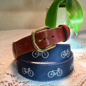J. Press, Inc. Leather/Canvas Bicycle Belt